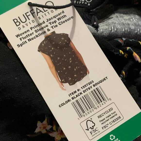 New Buffalo Ladies' Flutter Sleeve Floral Top sz XL - Picture 5 of 6